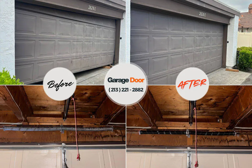 Before and after: garage door repair Buffalo, OK